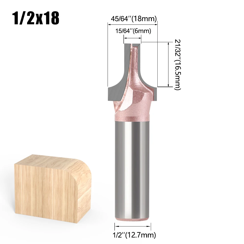 12mm 1/2′′Shank Plunging Round-Over Bit Router bit Tungsten Steel Carbide Woodworking Tool Wood Milling Cutter Router