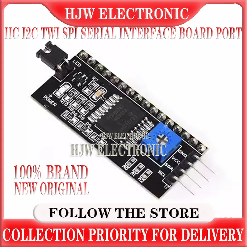 

1pcs/lot IIC I2C TWI SPI Serial Interface Board Port 1602 2004 LCD LCD1602 Adapter Plate LCD Adapter Converter Module PCF8574