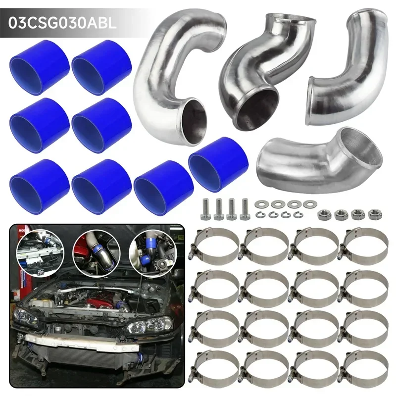 Front Mount Intercooler Pipe Piping Kit Black/Red/Blue Fits For Nissan Skyline R33 R34 GTR RB26DETT