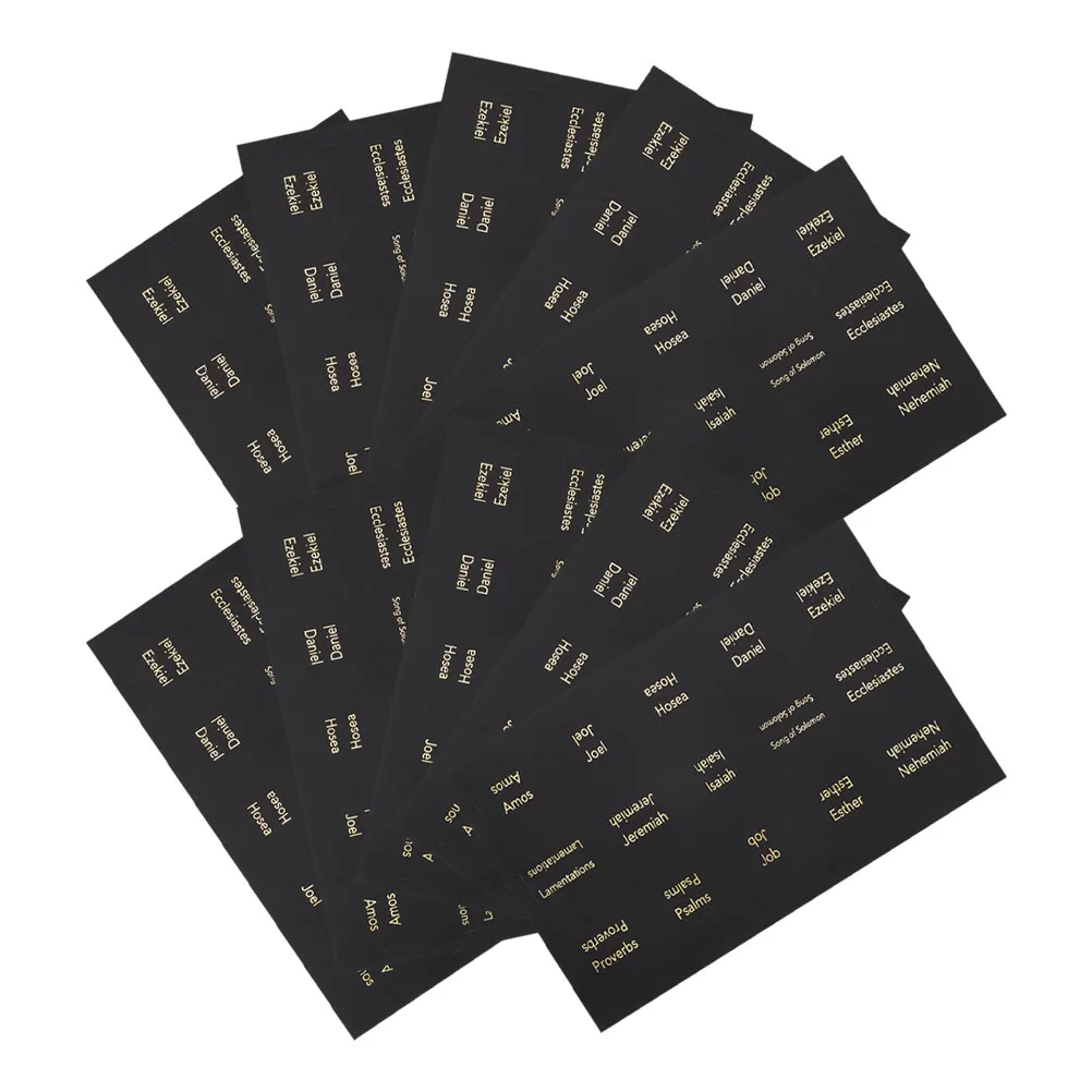 

10pcs Bible Index Tabs Stickers Black Removable Reusable Waterproof Writable Large Print Book Accessories Notebook