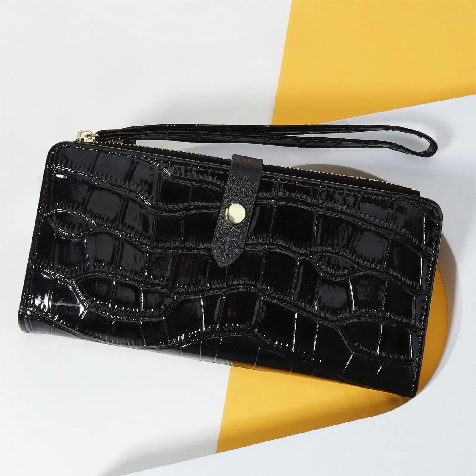 

Новый модный длинный кошелек на молнии двойного сложения, повседневный зажим для кредитных карт из искусственной кожи, Женская Повседневная сумка и кошелек для монет