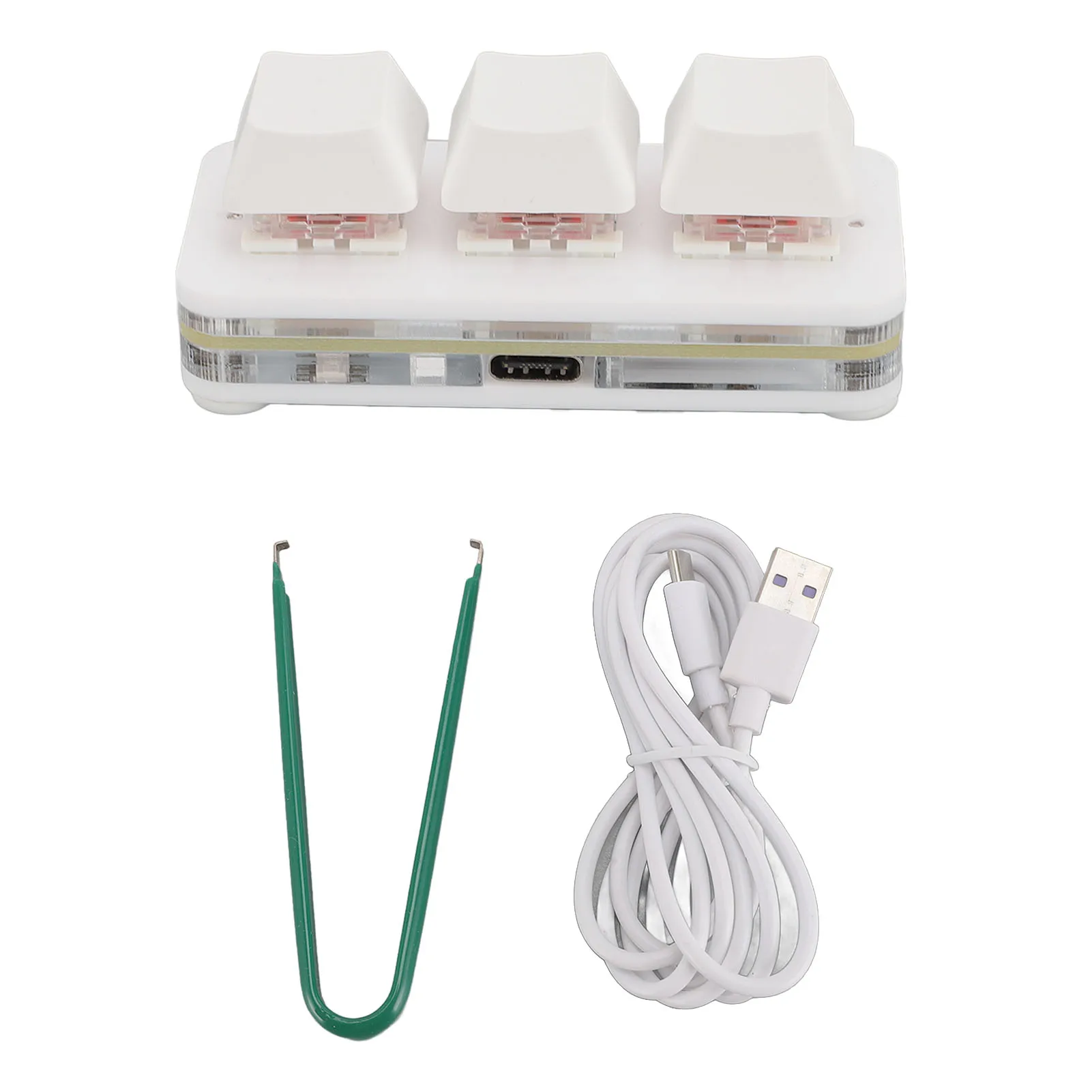 

Professional 3 Key Mini Keypad USB Mechanical Gaming Keyboard RGB Customized Programmable Keypad with Red Switch for Office Work