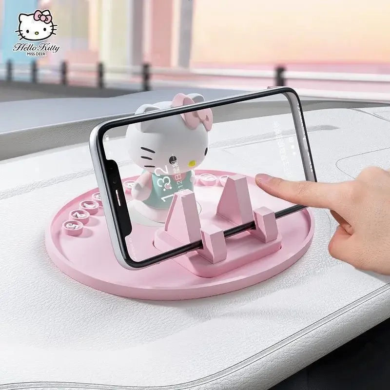 

Hello Kitty Car Anti-Skid Mat Central Control Mobile Phone Holder Temporary Parking Sign Parking Number Sign for Moving The Car