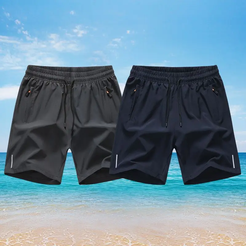 

Summer New Sports Shorts Men's Comfortable Stretch Ice Silk Breathable Drawstring Running Speed Dry Shorts Plus Size 6XL 7XL 8XL