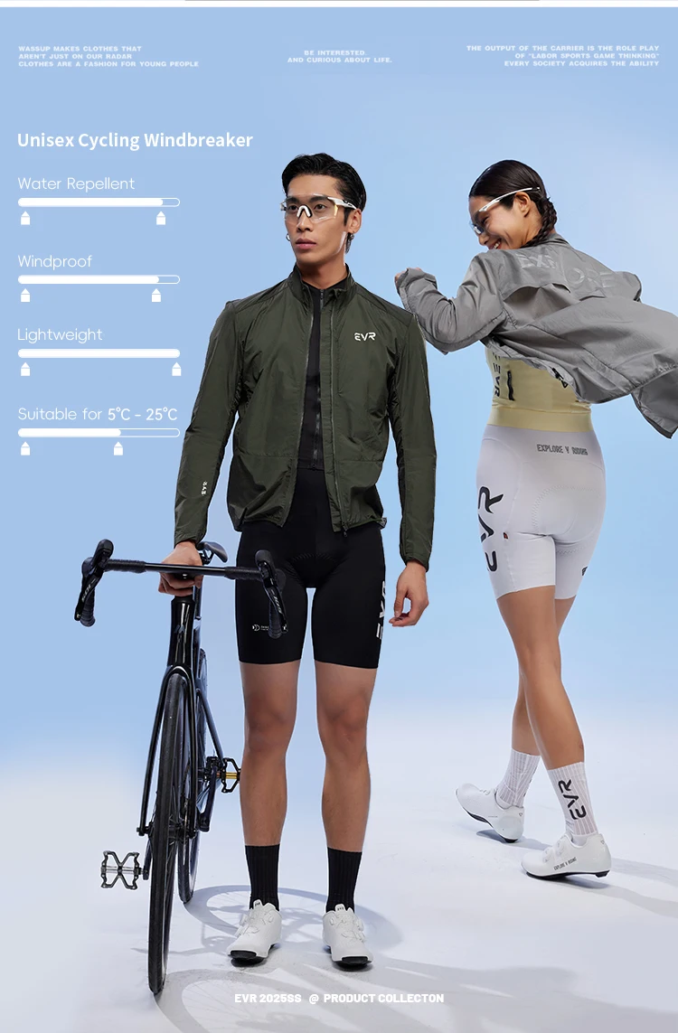 EVR Radsport-Windbreaker Frühling und Herbst Herren Rennrad Dünne Jacke Winddicht Wasserdicht Atmungsaktiv Outdoor MTB Fahrradjacke – Detail 2