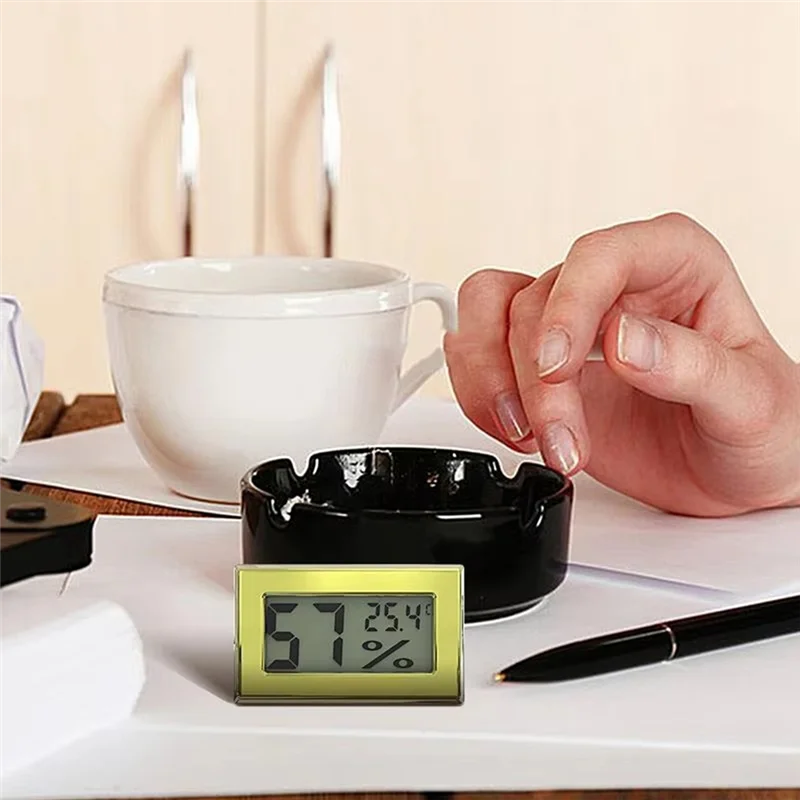 TFORU-Humidor Igrometro Sensore di umidità accurato in metallo Indicatore di temperatura e umidità Indicatore di temperatura digitale portatile