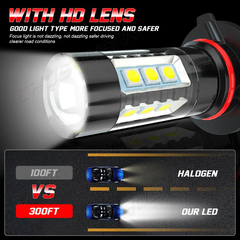 2PCS 9005 H10 9145 9006 HB4 LED Headlight Fog Light Bulb Kit High/Low Beam 6000K White High Power - Image 4
