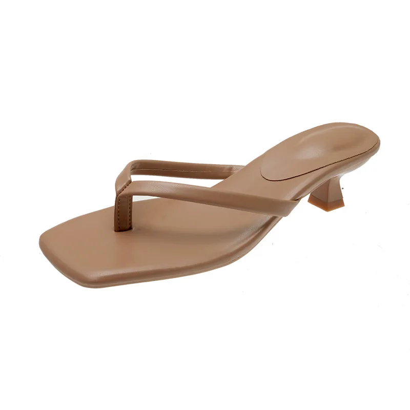 

TSTCTB 2024 New Women Slipper Summer Footwear Outdoor Sandals Ladies Women's Flip Flops Thin High Heels Slides Elegant Shoes