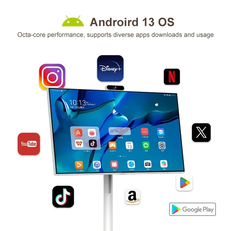Floor Standing 27''32'' Lcd  Android 13 6gb+128gb Jcpc Padgo Bestie Stand Tv Follow By Me Tv Smart Tv On Wheels