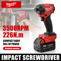 Milwaukee 226N.m Brushless Impact Driver Upgrade Multi-fit 5 Gears M18 Lithium Battery Cordless Screwdriver Motor Power Tools