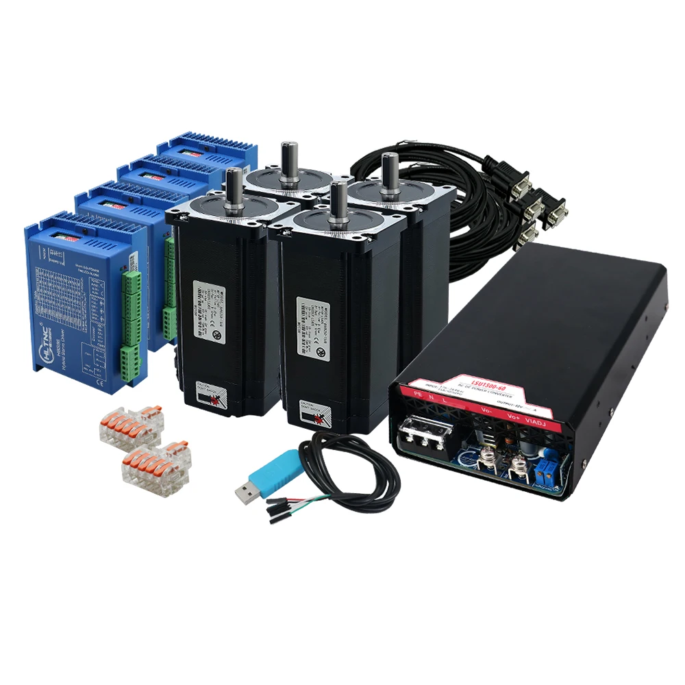 Stepper Nema 34 Closed Loop 12nm Motor and HBS86 Drive Kit with 1500w Power Supply