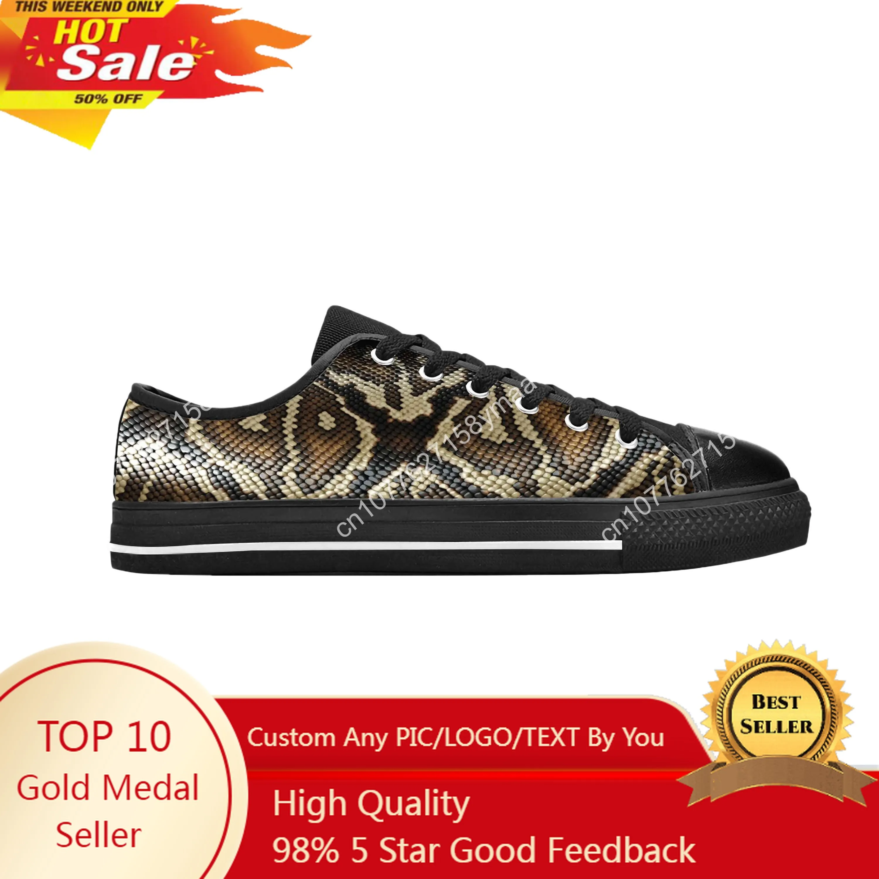 

Snake Skin Scales Snakeskin Print Pattern Fashion Casual Cloth Shoes Low Top Comfortable Breathable 3D Print Men Women Sneakers