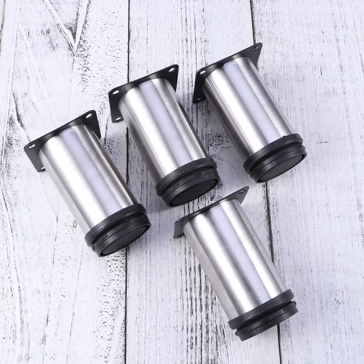 4Pcs Extra Thick Stainless Steel Furniture Support Legs 50x120mm Load Bearing Sofa Table Cabinet TV Stand Bed DIY Support Feet