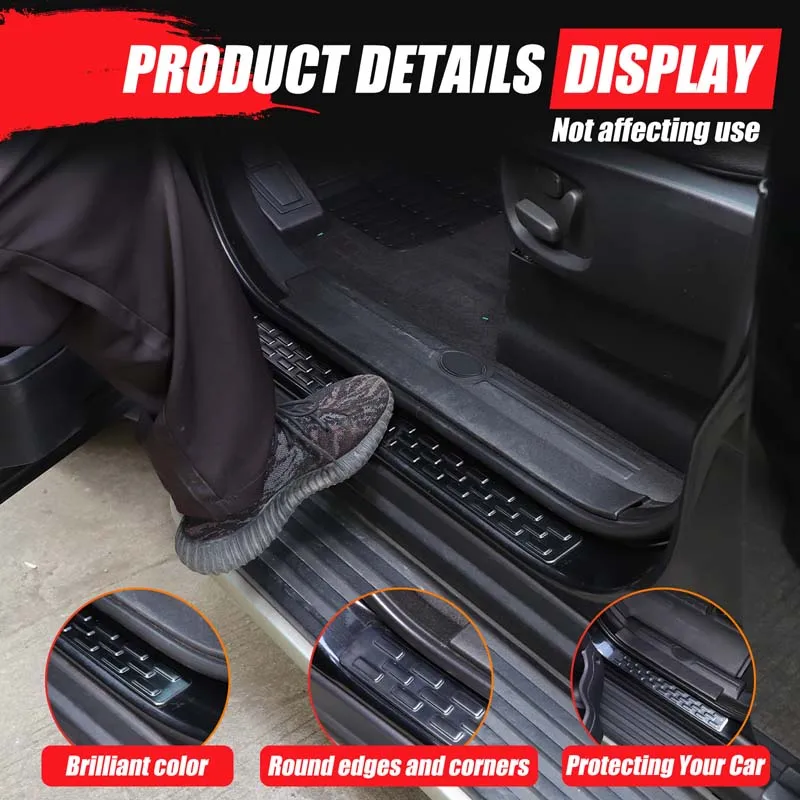 الفولاذ المقاوم للصدأ لاند روفر ديسكفري 4 LR4 2010-2016 سيارة عتبة خارجية المضادة للخدش قطاع ملصق مزخرفة اكسسوارات السيارات #4