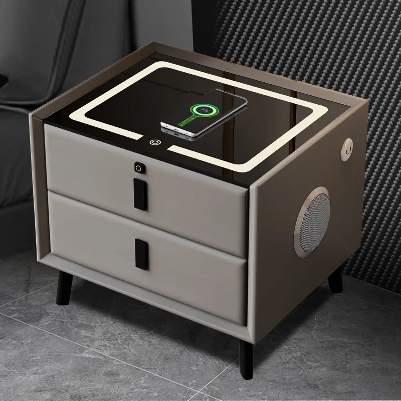 

Multifunctional Nightstands Wireless Charging Modern Drawers Nightstands Makeup Indoor Recibidor Mueble Entrada Smart Home