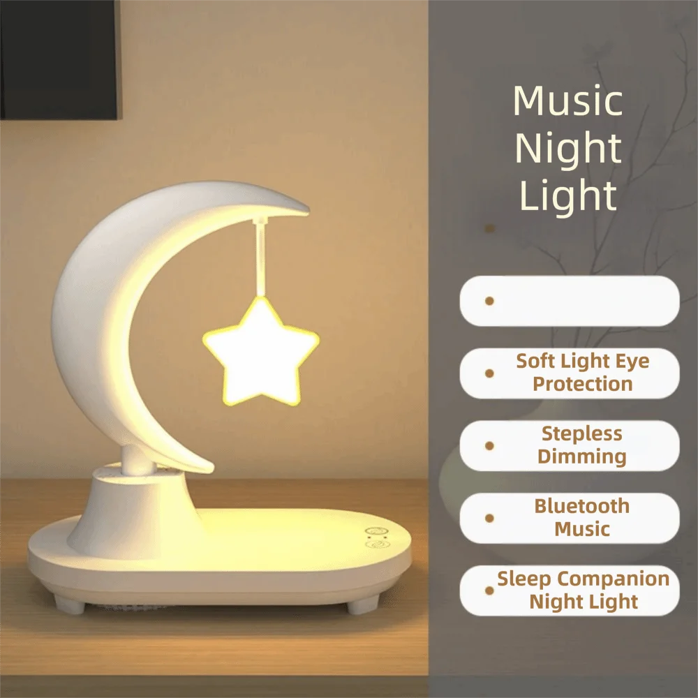 LED Light Music Night Light Bedside Use Dimmer Function Bluetooth Speaker Ambient Light Children Gits Bedside Atmosphere Lamp