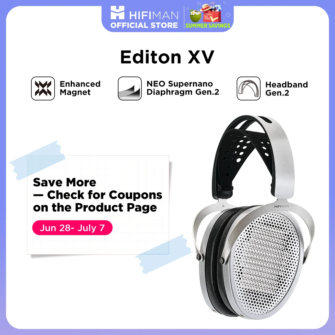 HIFIMAN EDITION XV Open-Back Over-Ear Full-Size Headphones with Enhanced Magnet,