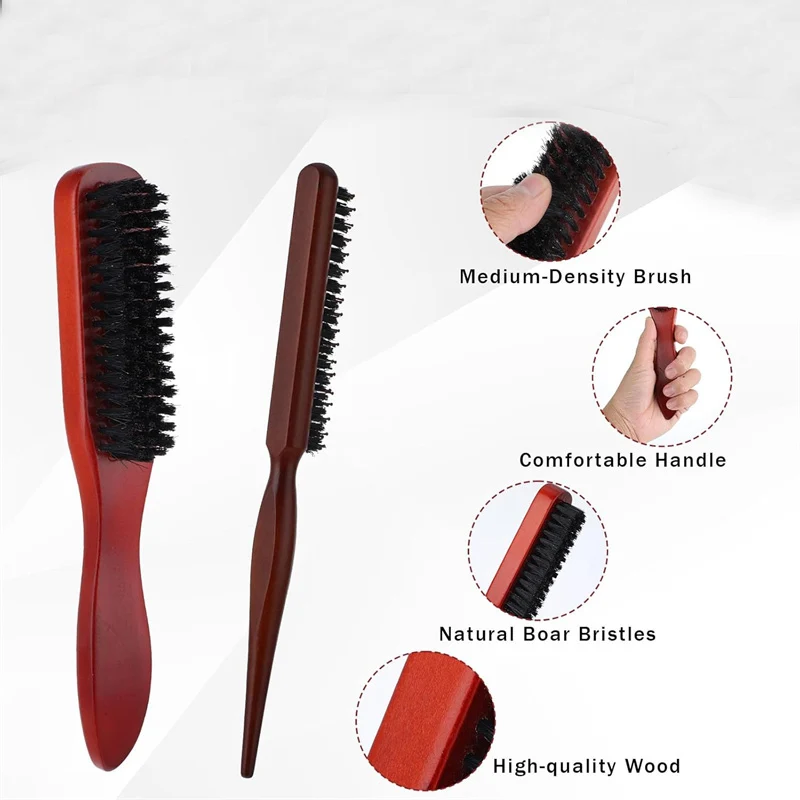 5/4 Uds. Cepillos para el cabello lisos, cepillo de cerdas para el cabello, cepillo de Control de bordes, peine para burlas, cepillo para el