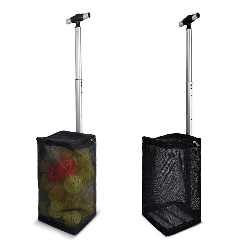 High Capacity Stainless Steel Pickleball Tennis Ball Picker, Retractable Handle, 40 Balls Storage Mesh Bag, Portable for Players