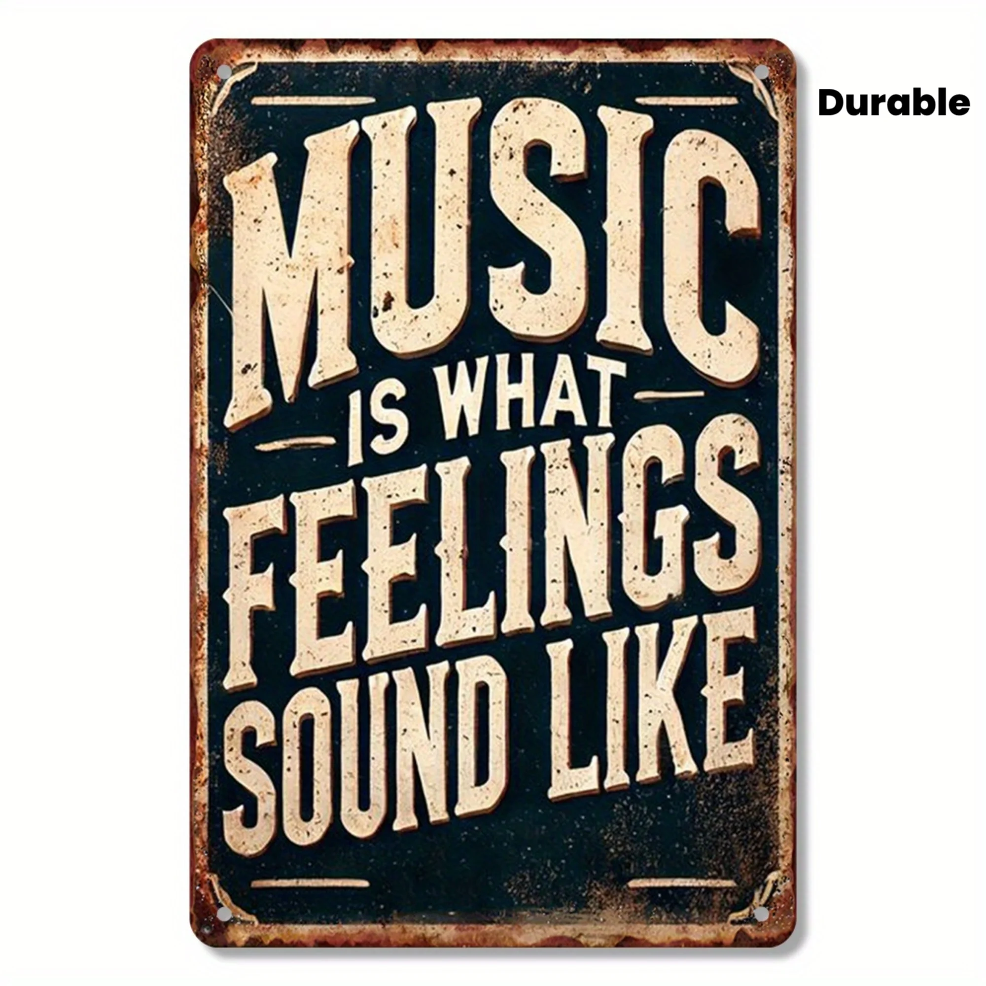 Retro music wooden sign - Country style wall decoration painting, with the words 