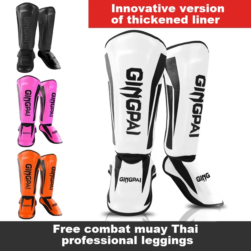 Professional Kickboxing Leg Guard Muay Ankle Protector Sparring MMA Shin Boxing Thickened Fighting Gear AnkleProtective Guards