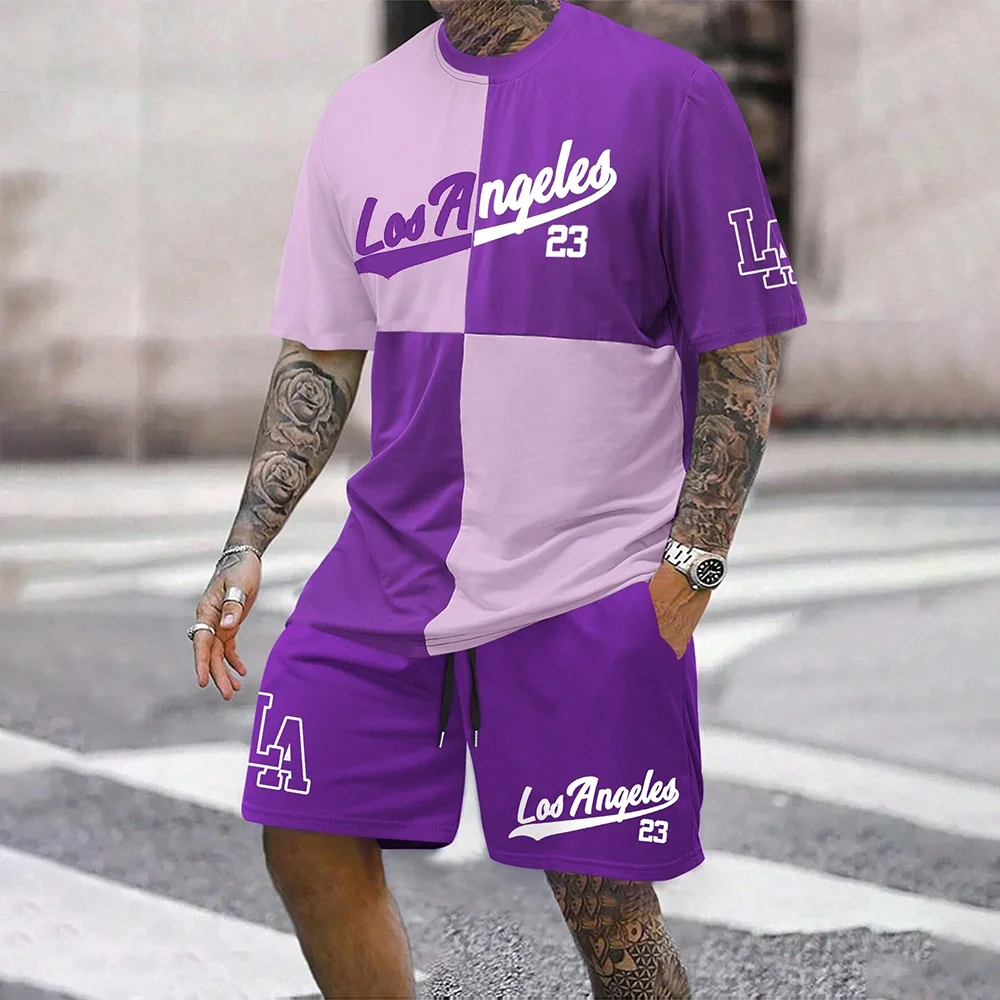 Men\'s T-shirt Pants Tracksuit 3D Print T Shirts Trousers Sets 2 Pieces Fashion Streetwear Male Oversized Suits Sportswea