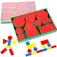 Children Math Geometry Shape Blocks Montessori Toys Thickness Pattern Blocks Logic Thinking Cognition 3D Geometry Teaching Aid
