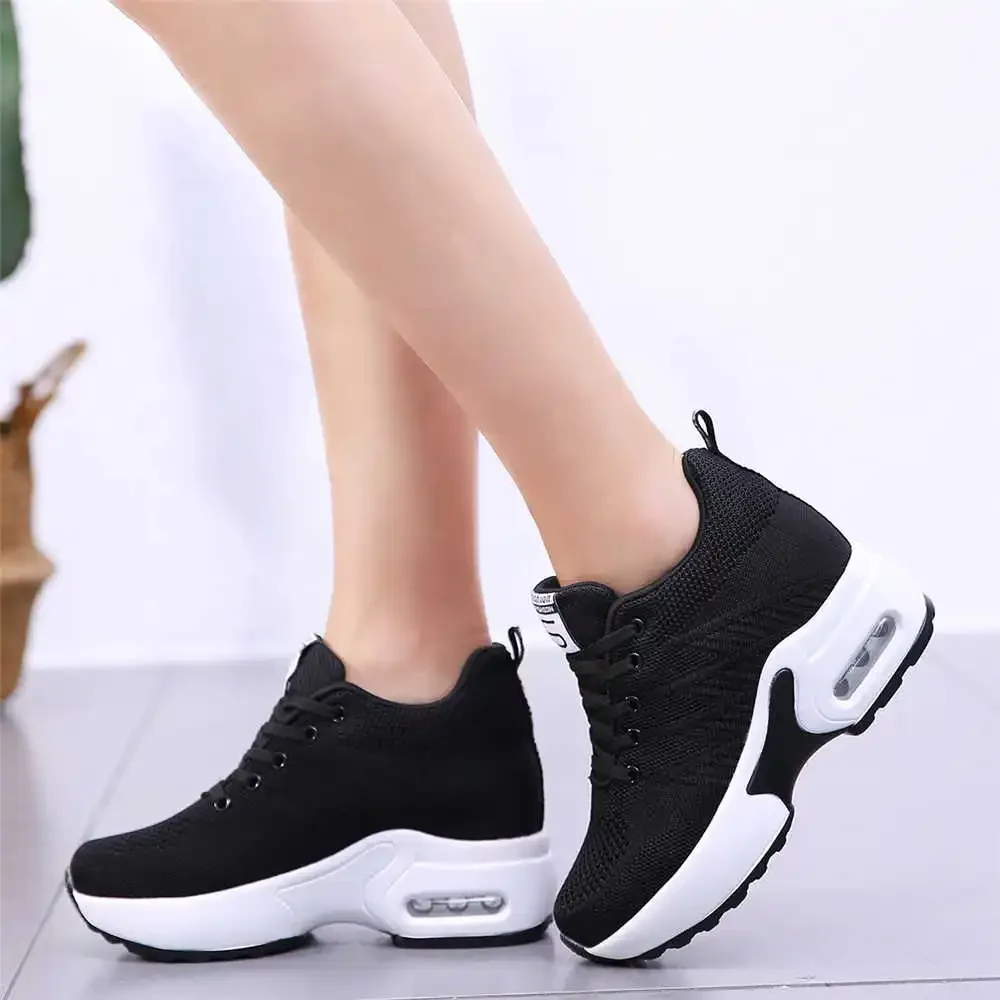 Size 37 Thick Heel Ladies White Sneakers Vulcanize Vintage Boots Woman Running Shoes Ladies Sports Daily High-quality