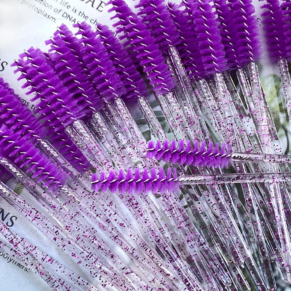 500 قطعة فرشاة ماكياج رمش المتاح كريستال الماس مقبض عصي الماسكارا رمش تمديد أداة Spoolie الصولجانات ل الماسكارا #6