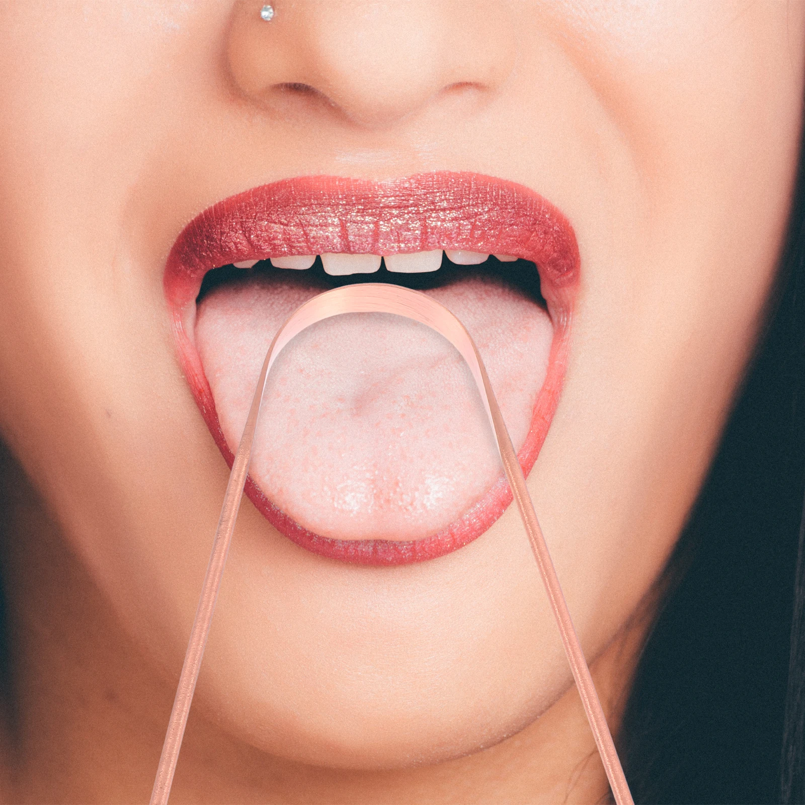 

1 pc Gold Reusable Scraper Oral Care Tool For Bad Breath Removal Lightweight Ergonomic Handle Travel Friendly