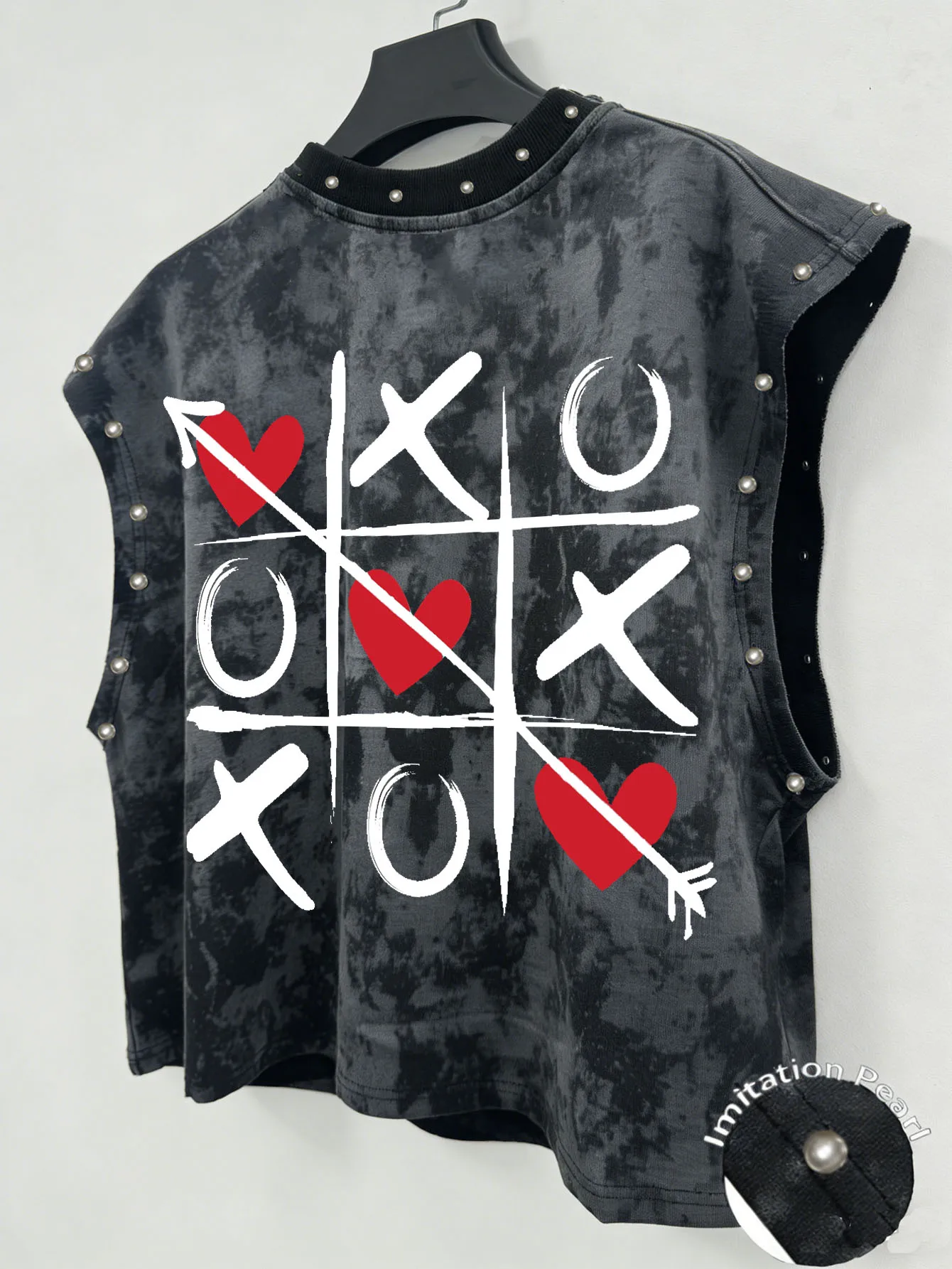 Unisex Retro Casual Faux Pearl Vest – Music Festival Style