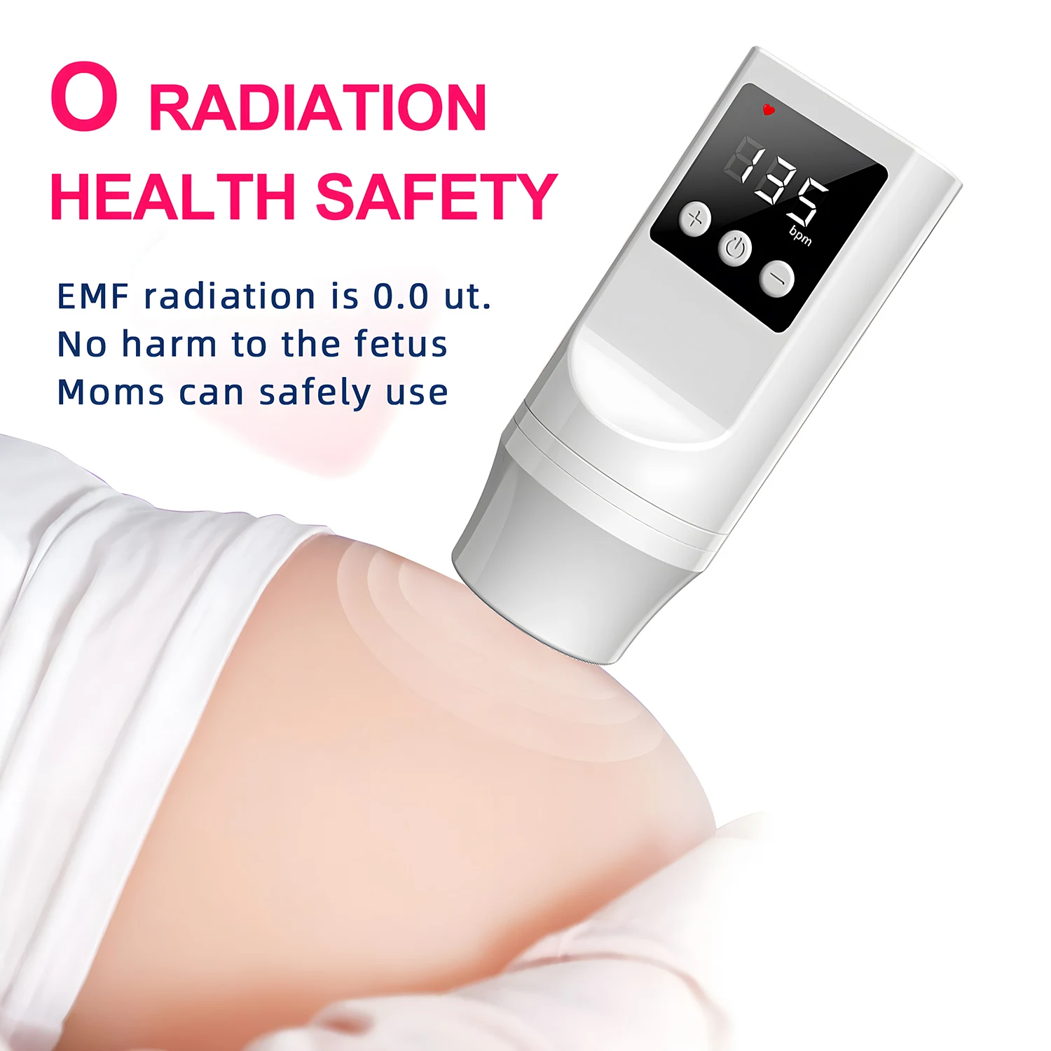 Recarregável portátil 3.0hz doppler fetal monitor do bebê grávida casa display led batimento cardíaco detector de freqüência cardíaca sonar sem radiati