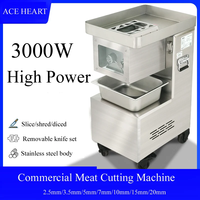 

110V 220V 3000W Electric Slicer Meat Cutter Commercial Home Fully Automatic Lamb Roll Frozen Meat Meat Grinder Ham Bread Slicer