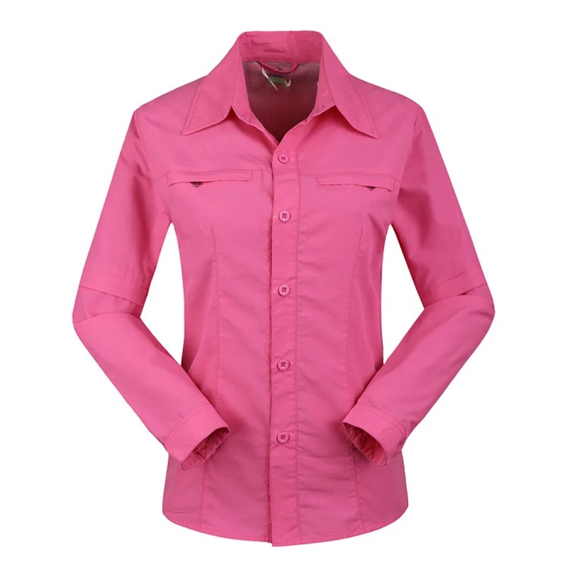 Women Quick Dry Outdoor Shirt Removable Hiking Camping Shirt Pants Summer Breathable Hunting&Climbing Shirt Trousers