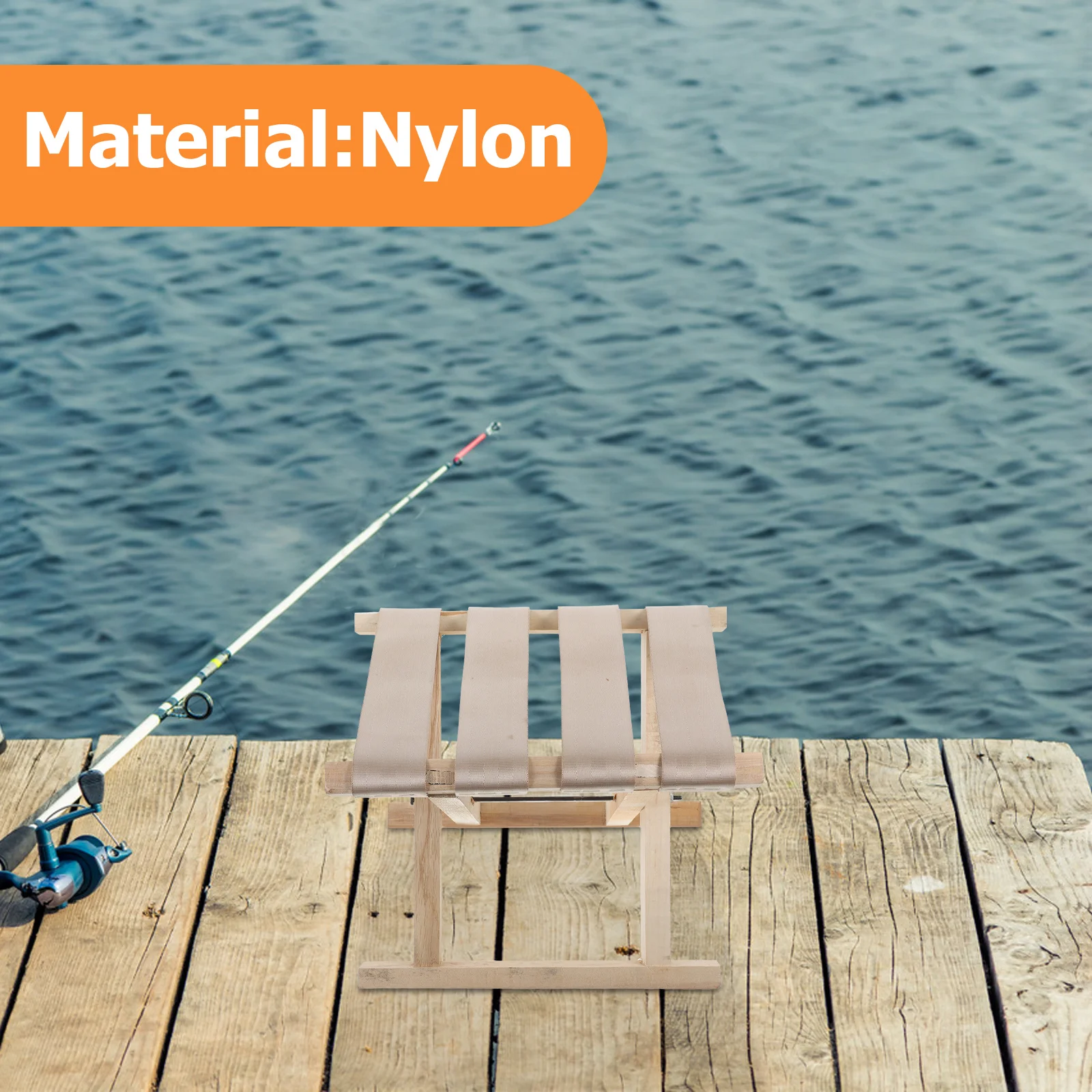 كرسي محمول قابل للطي كرسي تخييم مدمج للسفر في الهواء الطلق والصيد والمشي لمسافات طويلة على الشاطئ مقعد قابل للطي خفيف الوزن وقوي #5