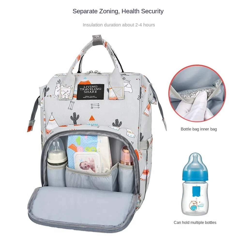 Multifunctional Mommy Backpack Durable Material Anti Splash Water Travel Backpack Wear-resistant Maternity Design