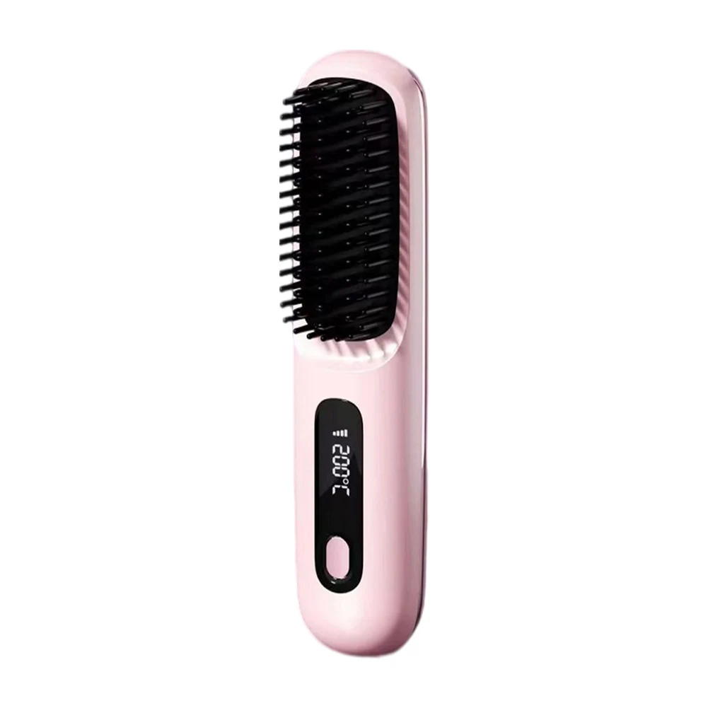 

Cordless Hair Straightener Negative Ions Hair Straightener Digital Display Hair Straightening Brush Anti-scald for Hair Styling