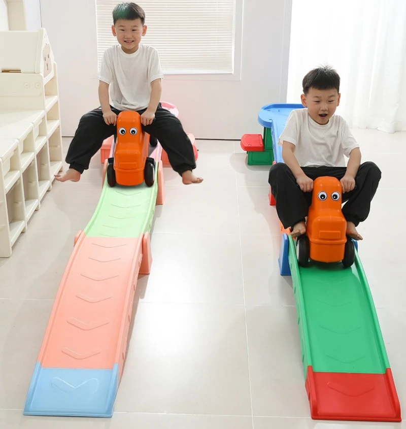Plastic Toy  Roller Coaster Game For Children Three-stage Sliding Car