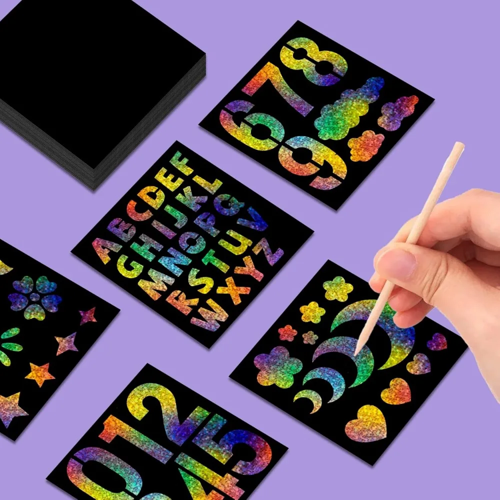 Rainbow Draft paper Art, 초안 용지 및 드로잉 템플릿, 종이 공예 미술 키트에 대한 100개의 미니 노트