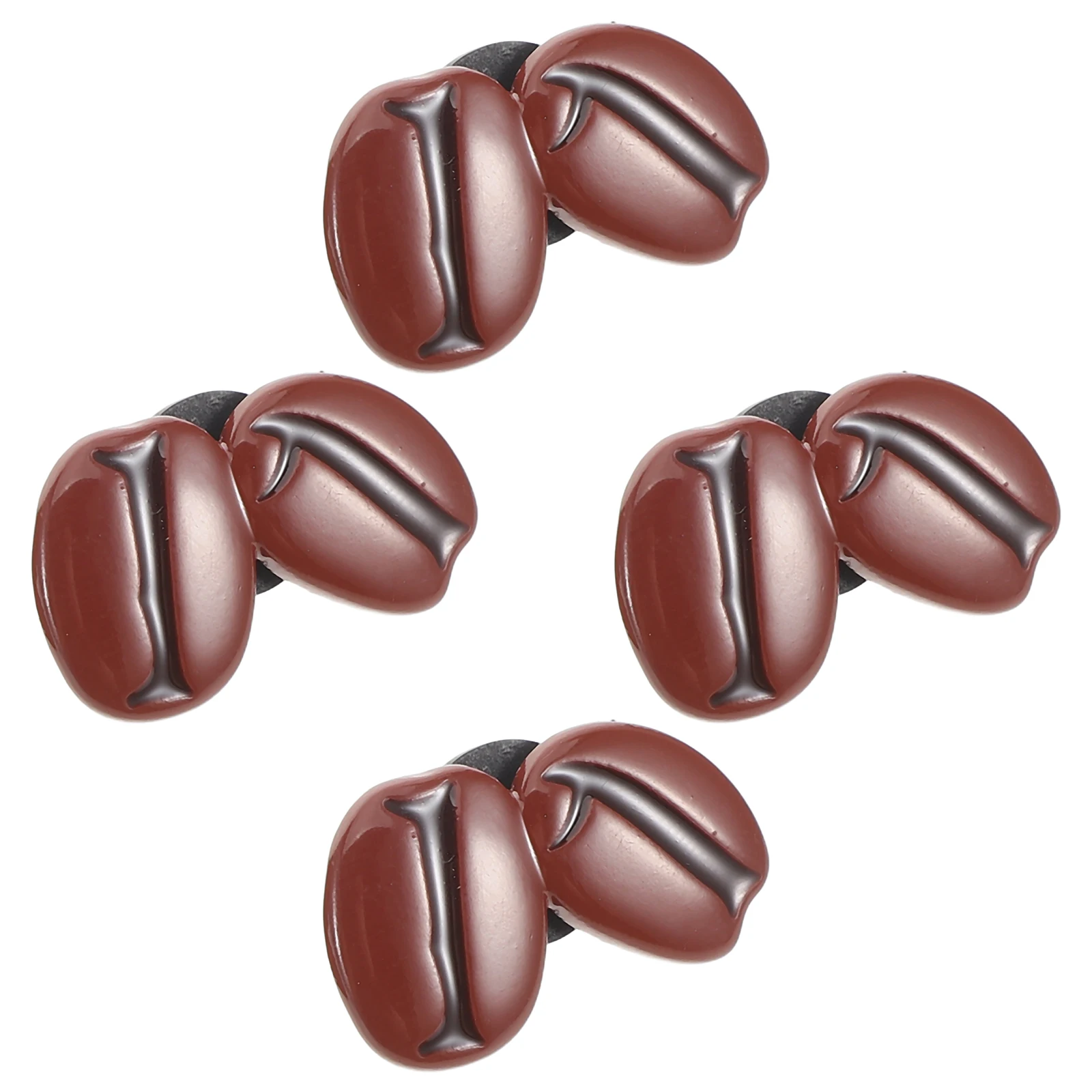 

4pcs Coffee Bean Brooch Apparel Pin Backpack Accessories Colorful Badge for Bags Japanese Design Kawaii Lapel Pins Enamel Charm