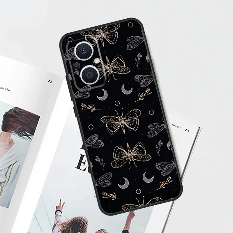 Skull Gothic Creepy Pastel Goth Funda per OPPO Reno 10 Pro 8 4 5 6 7 Lite 8T 4Z 5Z OPPO Find X5 Pro X3 X2 Neo X6 Pro Case