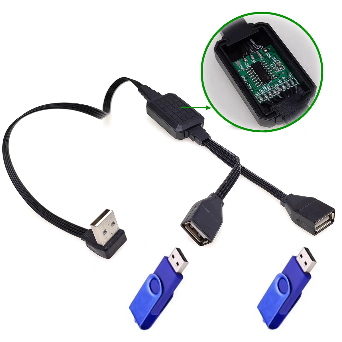 0.2M 0.3M 0.4M onboard computer USB extender for one to two vehicle navigation charging data cable splitter USB 1 to 2 bus 0.6M