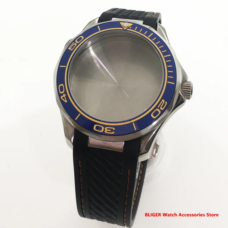 

Bliger 40mm Silver Case Fits NH34 NH35 NH36 ETA2836 2824 PT5000 Miyota8215 8205 MingZhu2813 Sapphire Glass Rubber Strap