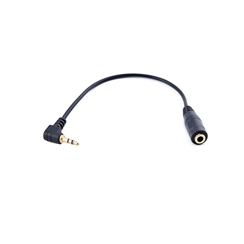 2.5mm Right Angle Male Plug to 3.5mm Female Jack Stereo AUX Audio TRS Socket DC Power Adapter Converter Cable