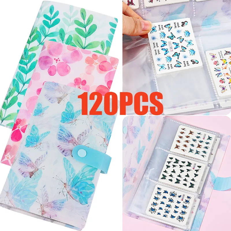 80-120 Slots Clear Nail Stickers Storage Bag Ultra-large Capacity Transparent Favorites Small Sticker Nail Art Sticker Pouch