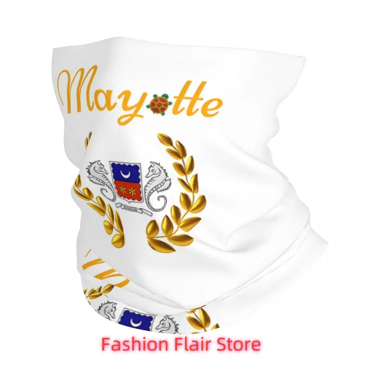 

Mayotte Rahachiri Flag 976 Bath Mat Neck Gaiter Face Scarf Cover Neck Gaiter Men Women Bandana Scarf Thin Summer