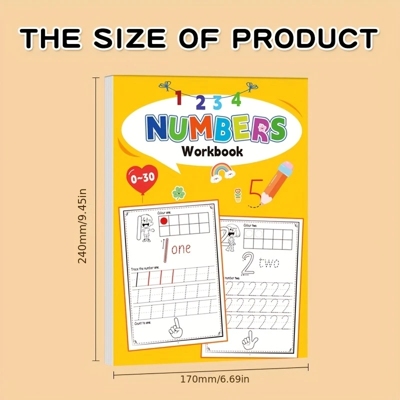 كتاب الممارسة للأرقام 0-30 كتاب الرسم القلم التحكم الخط ممارسة المنزل والمدرسة مصنف التعلم الرياضيات #5
