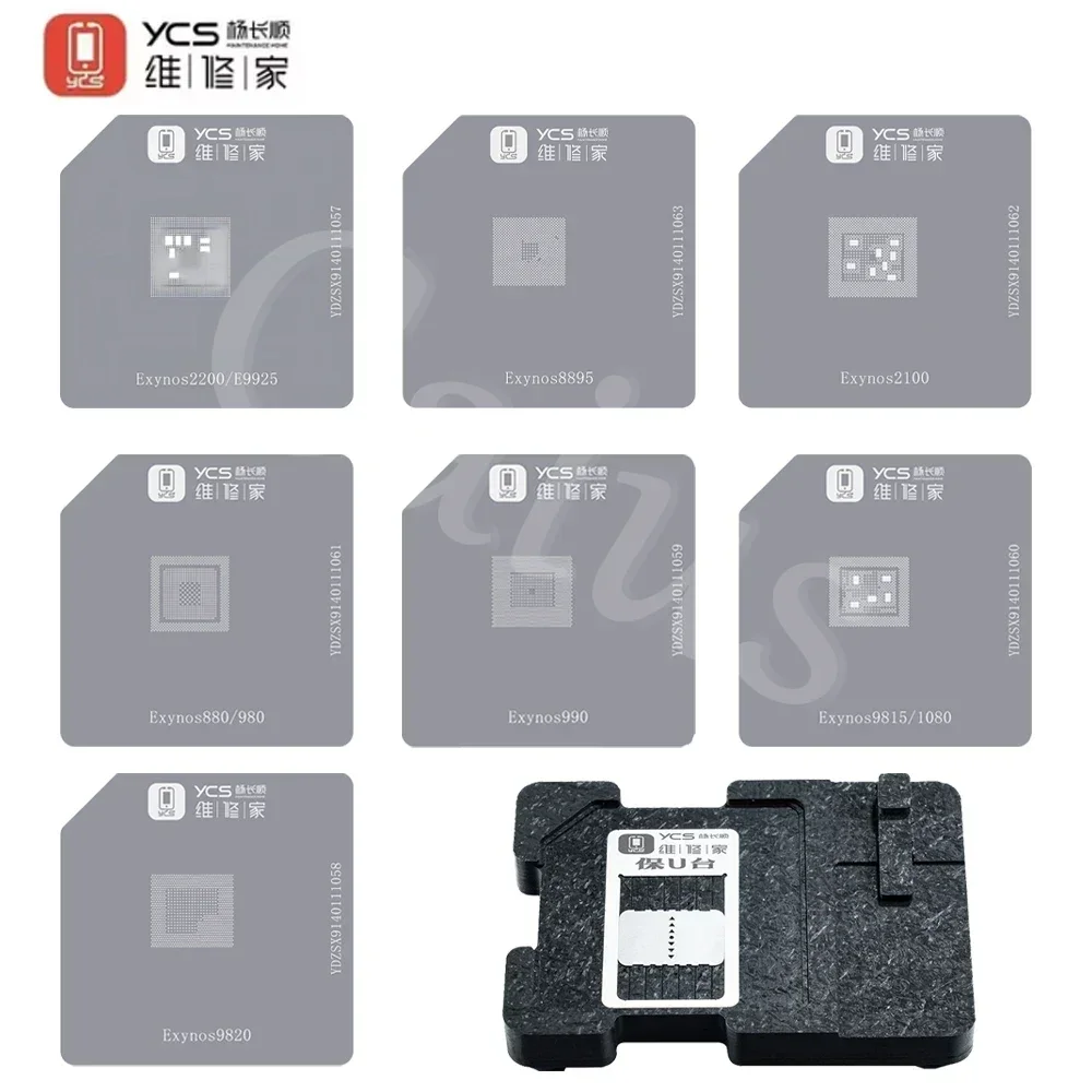 Imagem -02 - Ycs Bga Chip Temporário ic Plantio de Malha de Aço de Estanho para Iphone Qualcomm Hiersilicon Mediatek Samsung Cpu Conjunto de Estação de Plantio de Estanho