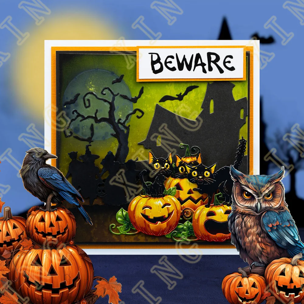Halloween Harvest Spooky Silhouettes 2023 Arrival New Cut Die Various Card Series Scrapbook Paper Craft Knife Mould Blade Punch