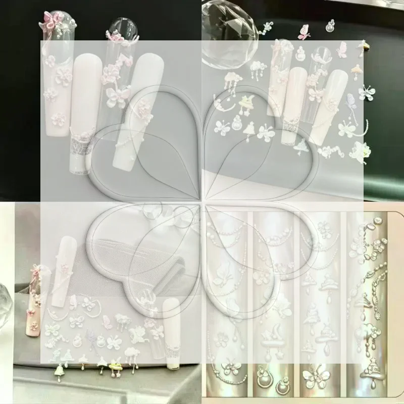 3D Shell Sea Star Conch Nail Art Mold Transparent Silicone DIY Pearl Relief Carving Decor Manicure Tool Nail Charms Mold